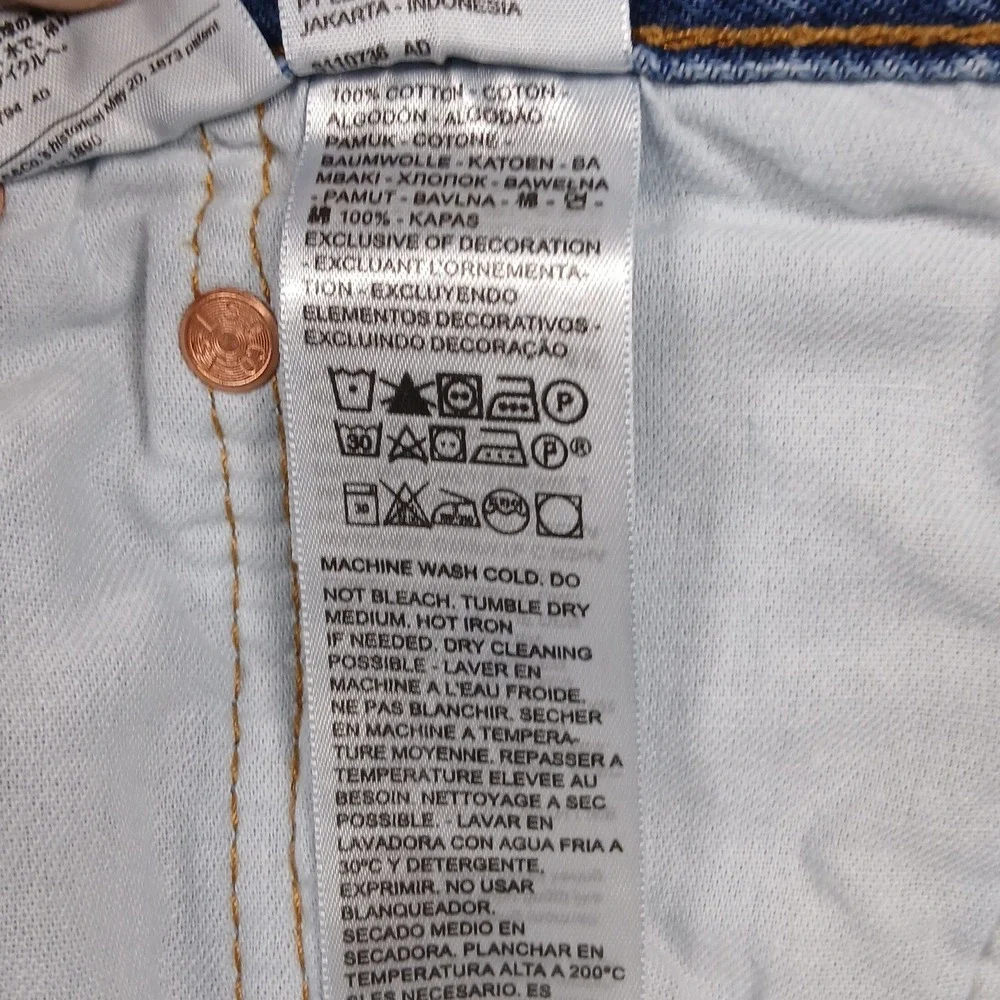 Levi Strauss Co 501 Mens Jeans W44 L32 Button Fly Blue Denim‎ Straight Leg